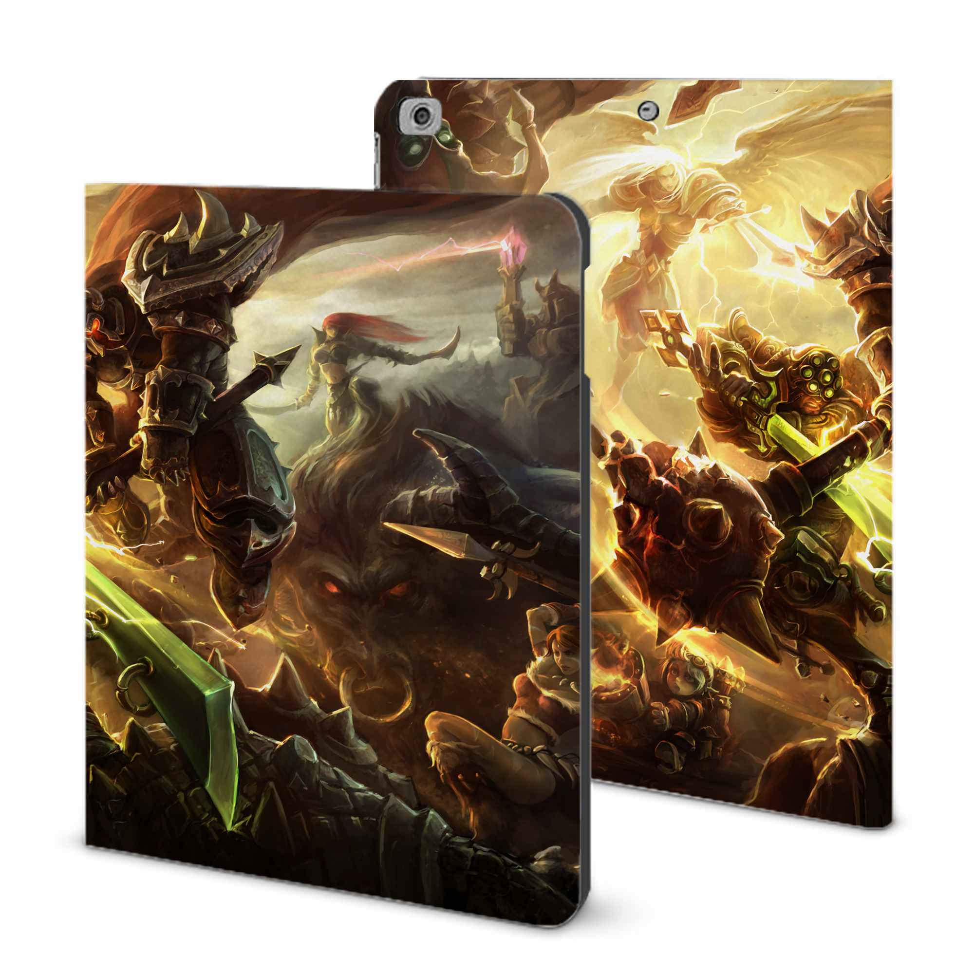 （画像用） リーグ・オブ・レジェンド League of Legends LOL IPad ケース ブック型 PUレザー TPU 耐衝撃 軽量 薄型 ペン収納なし 全面保護 IPad 各モデル対応